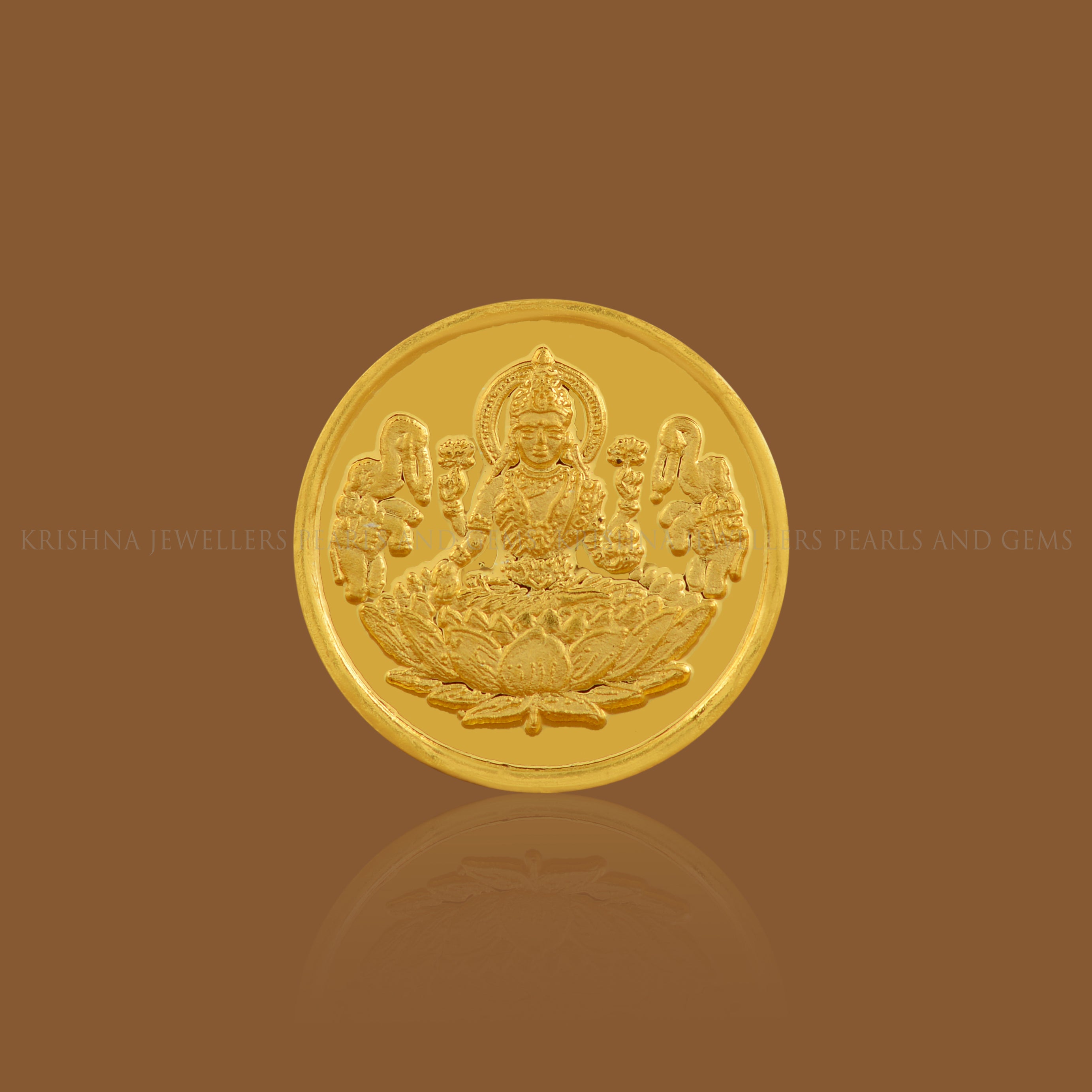 2 Gram Gold Coin With Lakshmi Motif - Krishna Jewellers Pearls and Gems